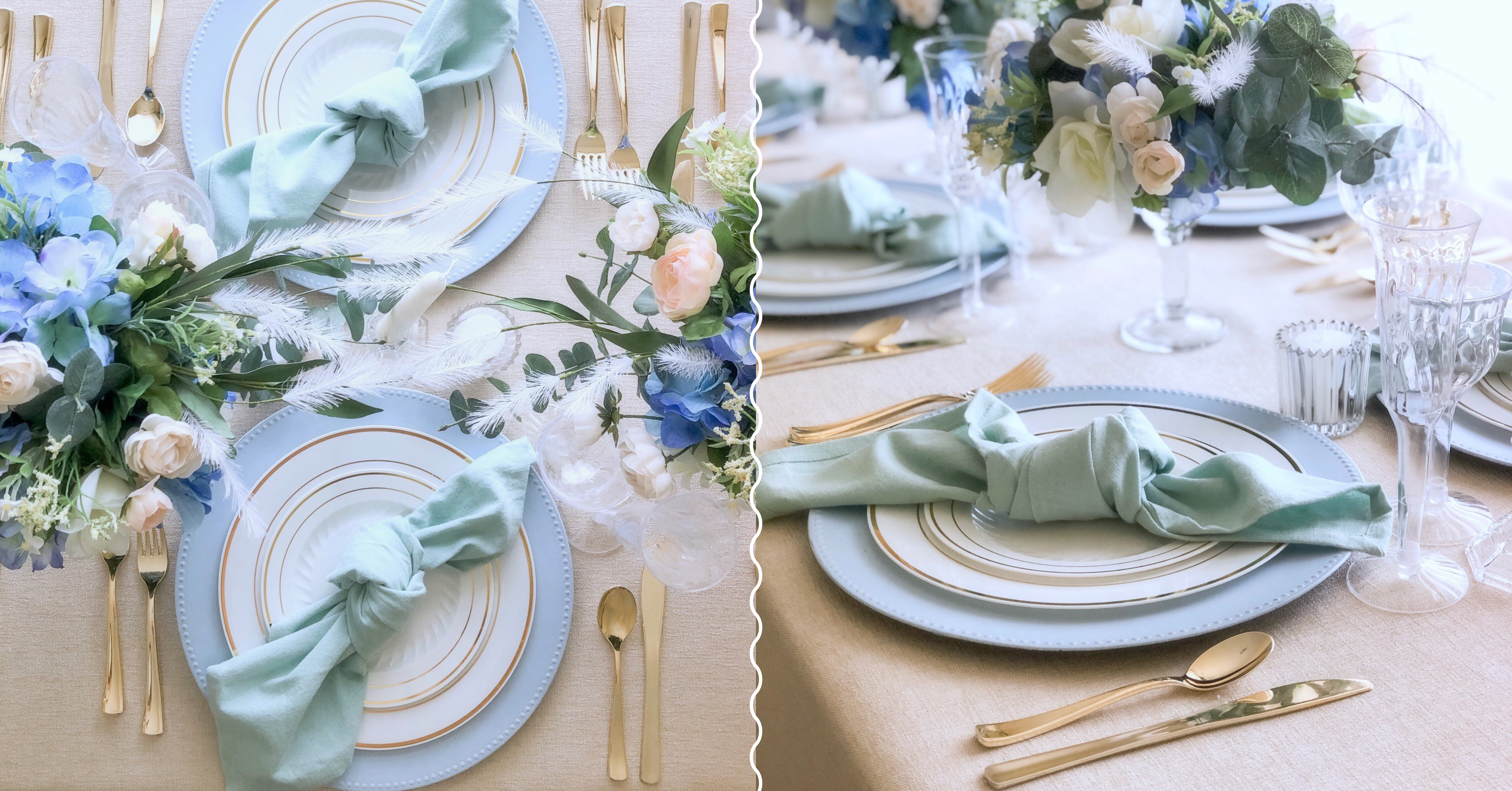 Something Blue Wedding Tablescape