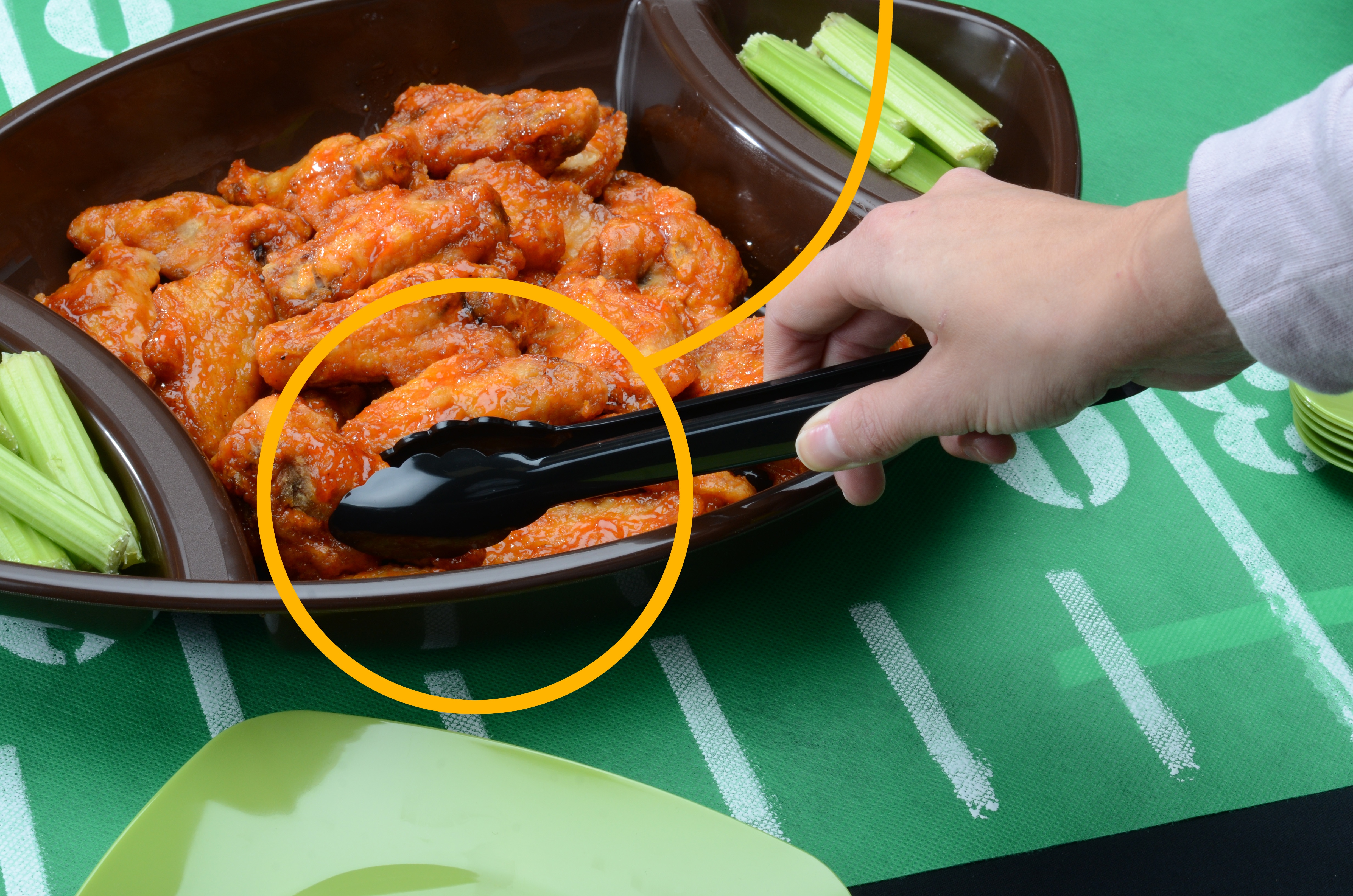 football serving platter